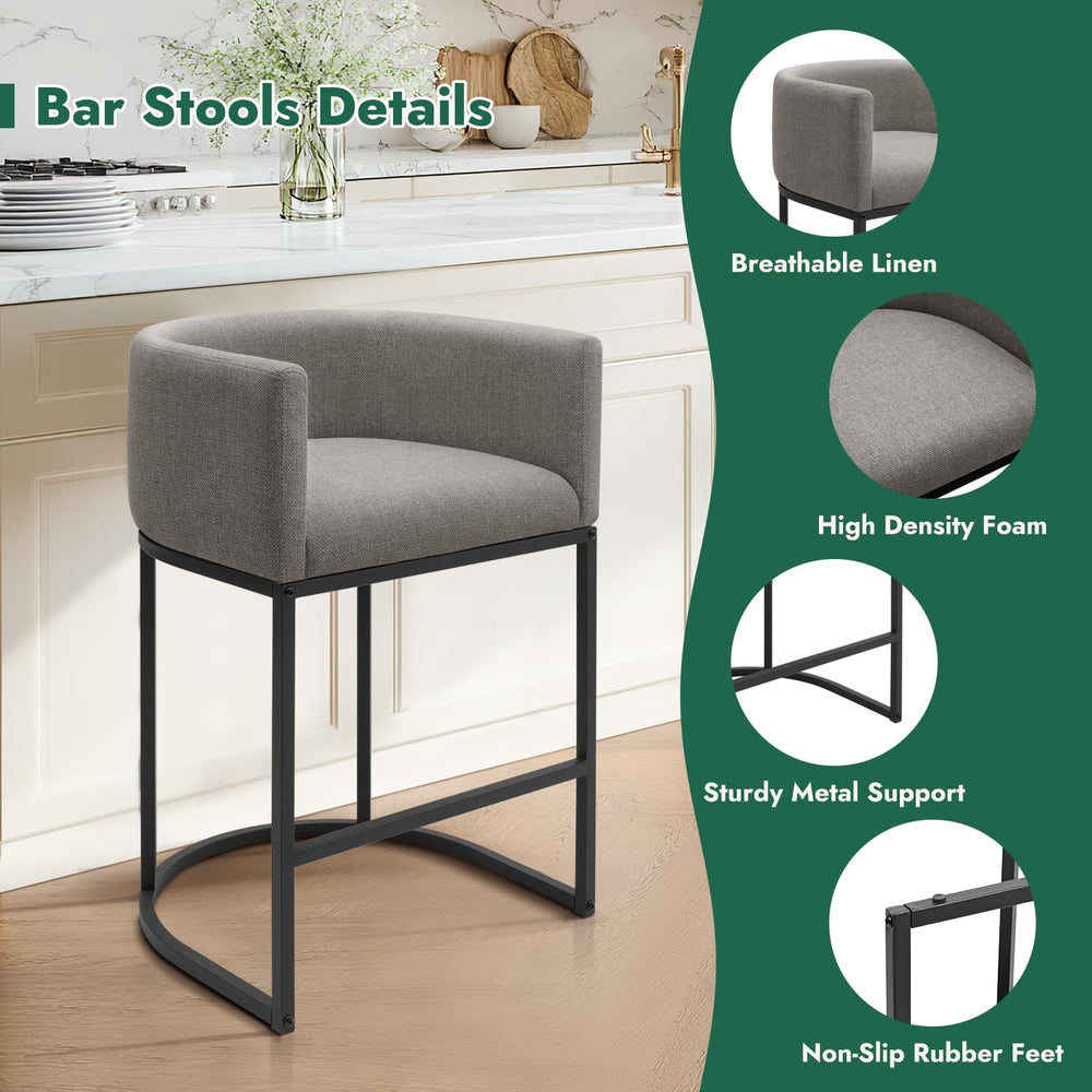 Counter Height Bar Stools Set of 4, 24 Inch Seat Height Barstools for Dining ...