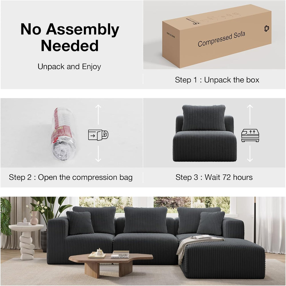 Novilla Modular Sectional Sofa, Modern Cloud Sectional Couch with Smarts Coil...