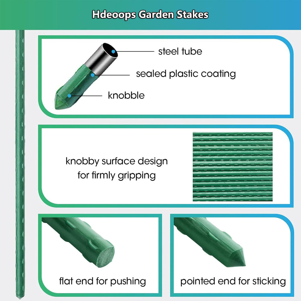 Garden Stakes, 57 Inch (Approx 5Ft) Steel Tomato Plant Stakes, 20 Pack
