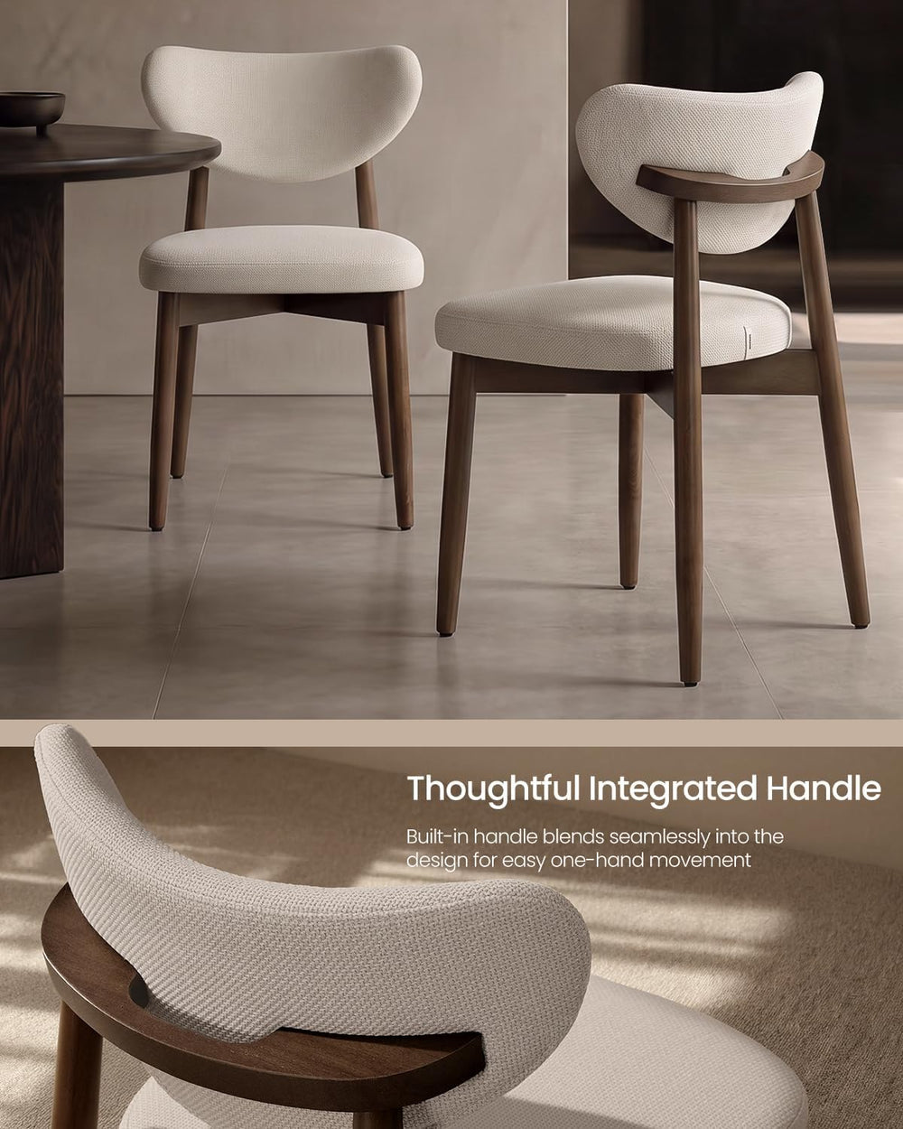 VASAGLE Wooden Dining Chairs Set of 6, Upholstered Kitchen Chairs