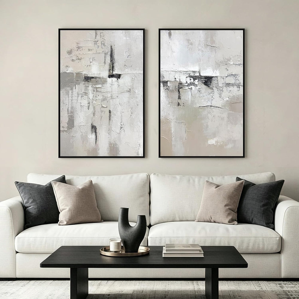 SAFERRYHOME Abstract Textured Wall Art, Neutral Modern Artwork, 24"x36&q...