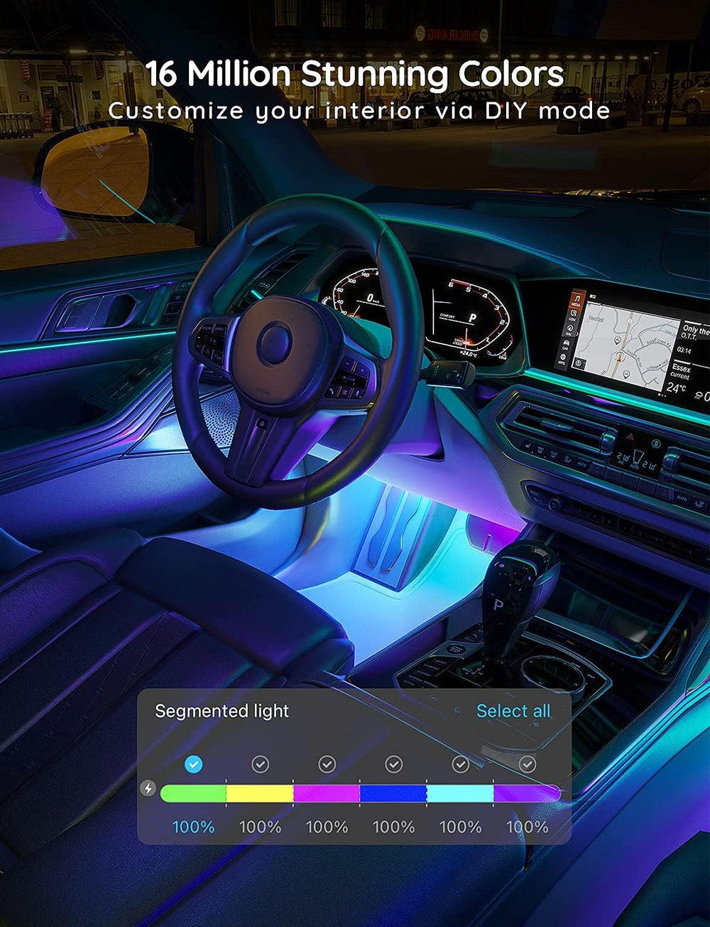 Govee Car LED Strip Lights, Smart RGBIC Interior Car Lights, APP Control
