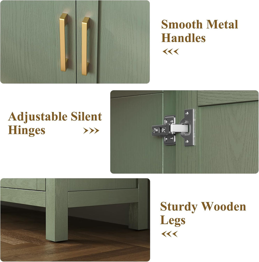 ARTPOWER 60" Sideboard Buffet Cabinet with Storage, Credenza Green