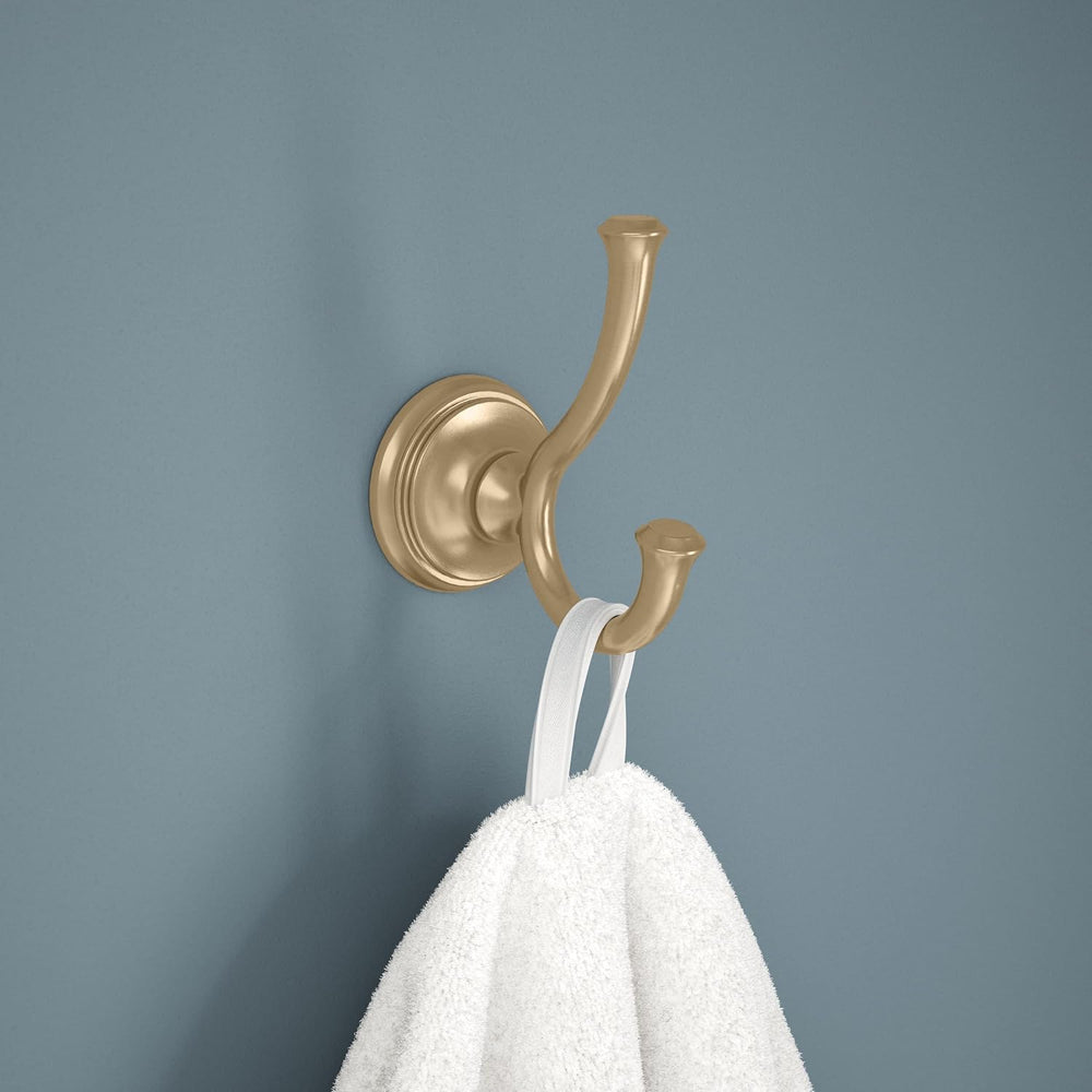 Delta Double Towel Hook for Bathroom or Kitchen| Champagne Bronze | Cassidy A...