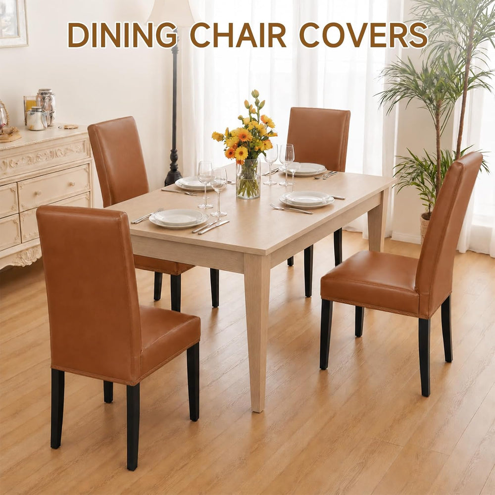 PU Leather Dining Chair Covers Waterproof Chair Covers for Dining Chairs