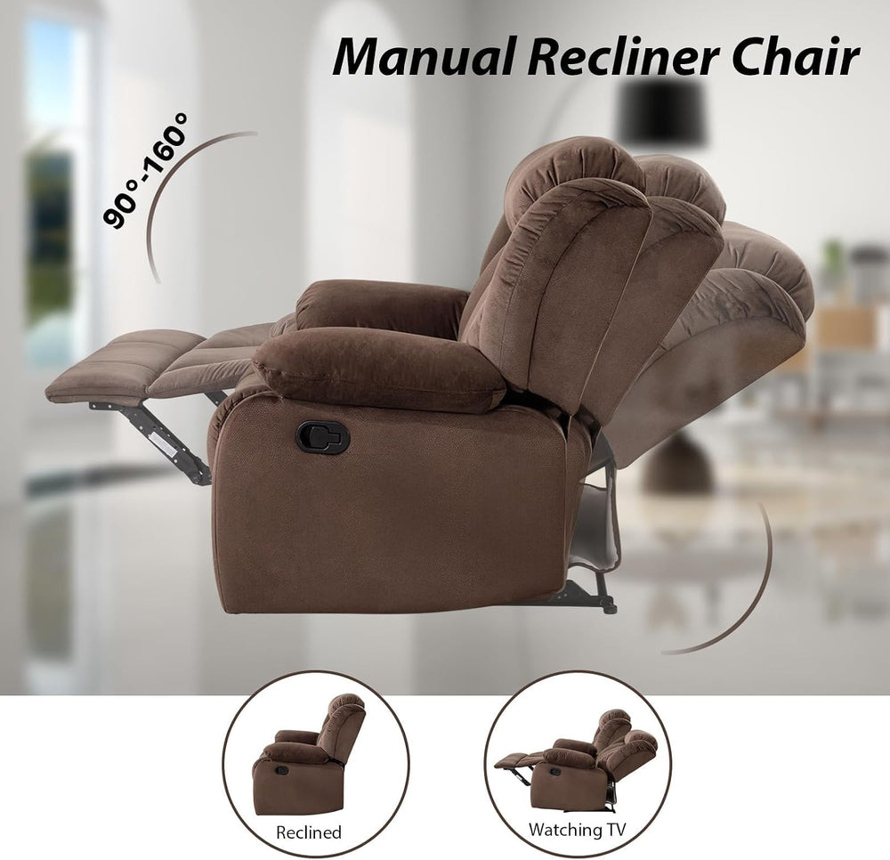 EBELLO Manual Reclining Sofa Set, Classic Recliner Sofa with Overstuffed Arms...
