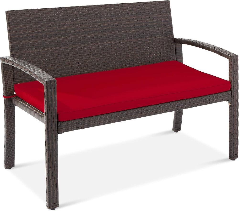 Best Choice Products Outdoor Bench 2-Person Wicker Garden Patio Benches Seati...