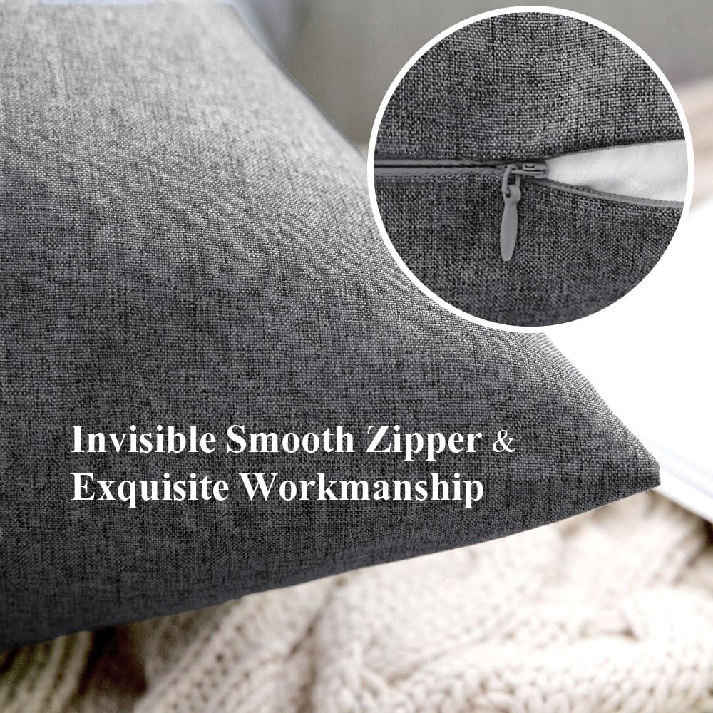 MIULEE Decorative Outdoor Pillow Covers Euro Waterproof 26x26 Light Grey