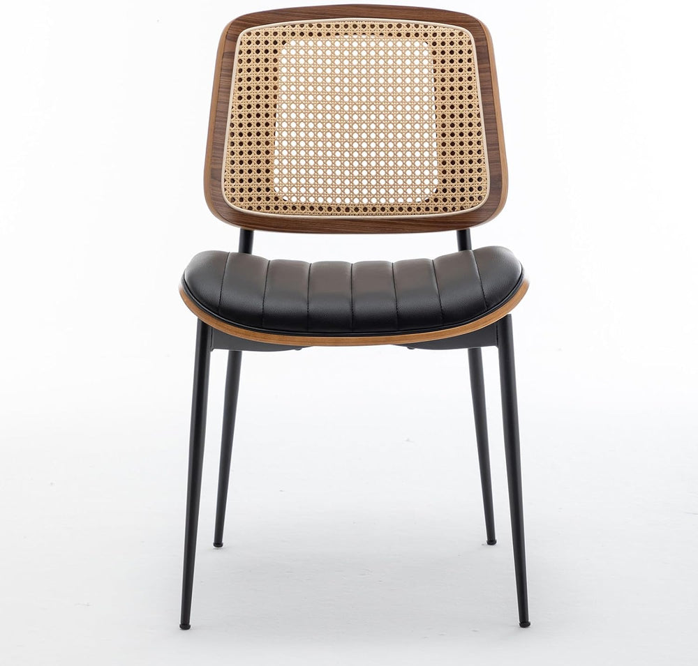 LUNLING Dining Chairs Set of 2 Mid Century Modern Retro Faux Leather Kitchen ...