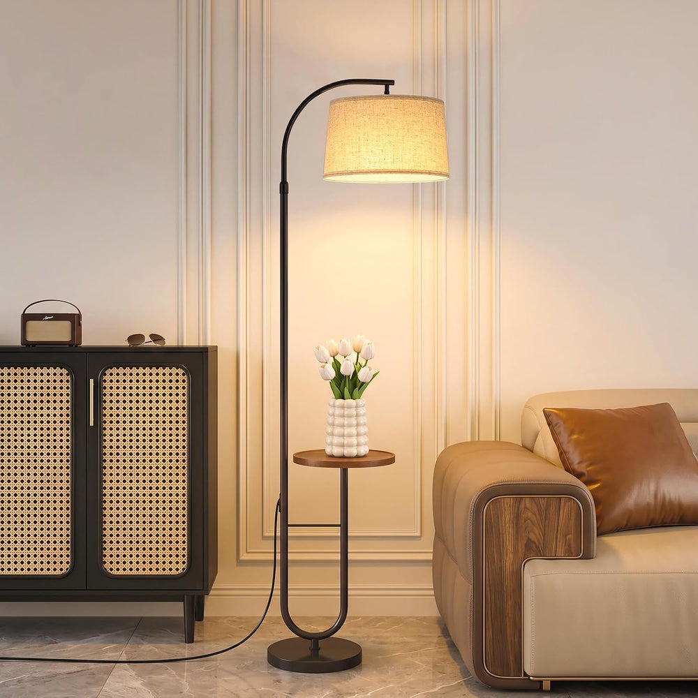 Modern Arc Floor Lamp for Living Room,Adjustable Height,3-Color Bulb