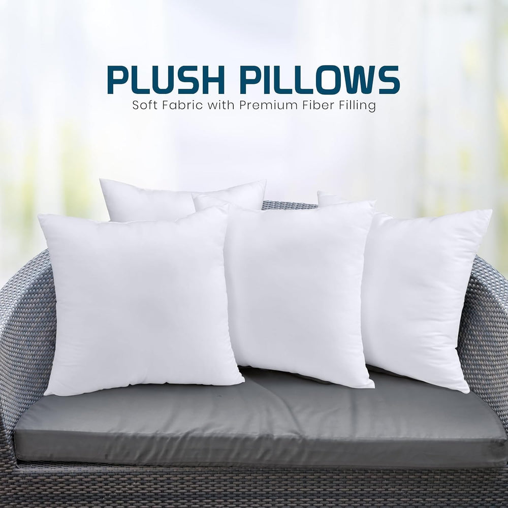 Utopia Bedding Throw Pillows (Set of 4, White) – 20 x 20 Inches Down Alternat...