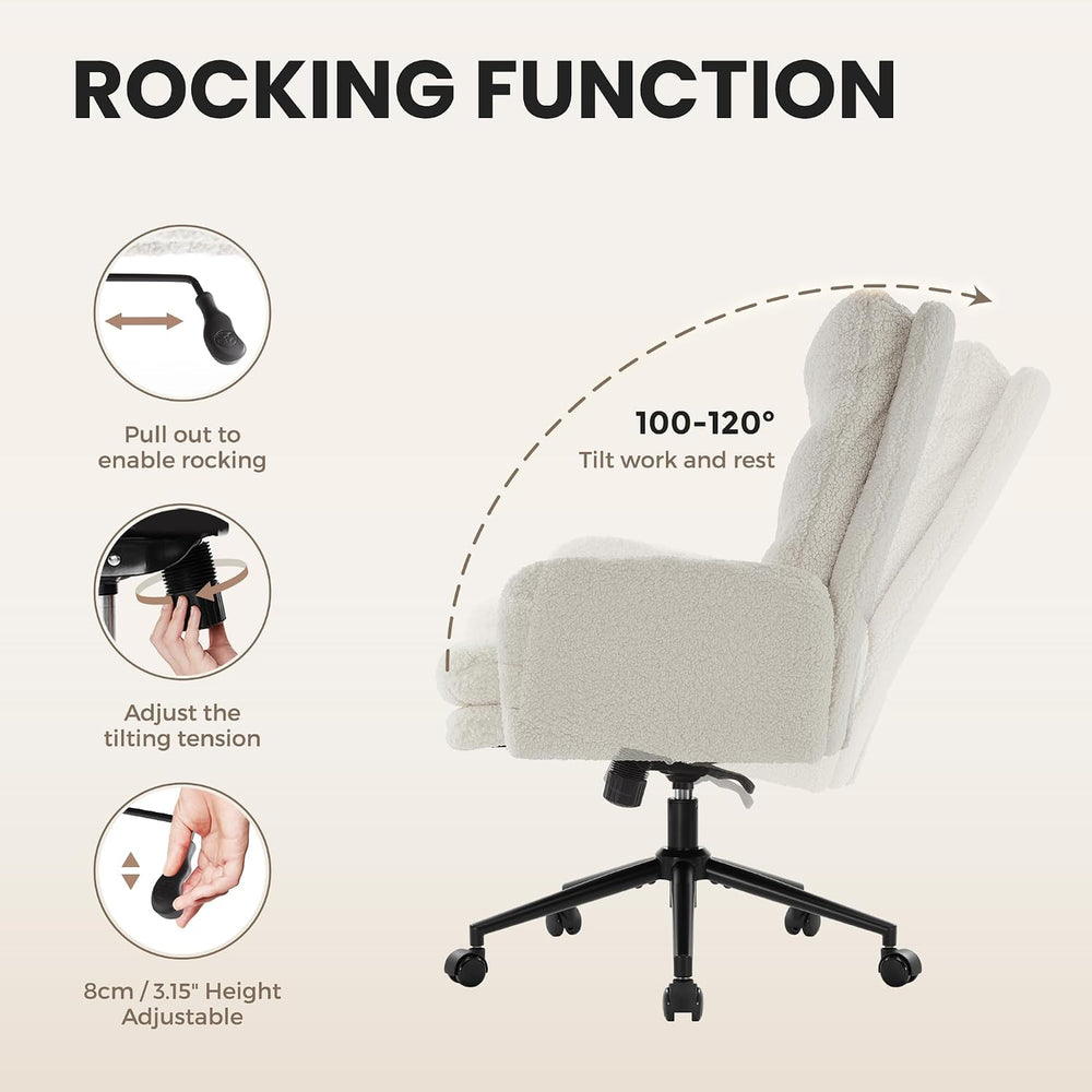 IWMH Home Office Desk Chair, High Back Comfy Swivel Chair with Armrests