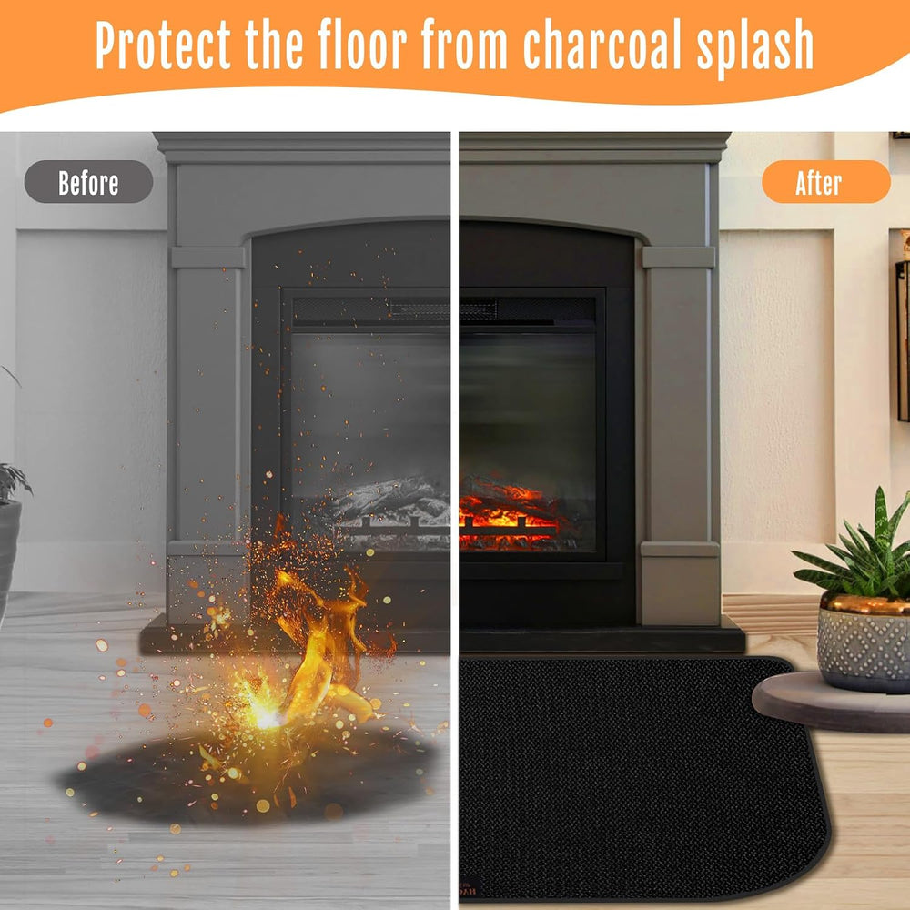 Fireplace Hearth Rug, 42 X 24 inches Fireproof Fireplace Mat