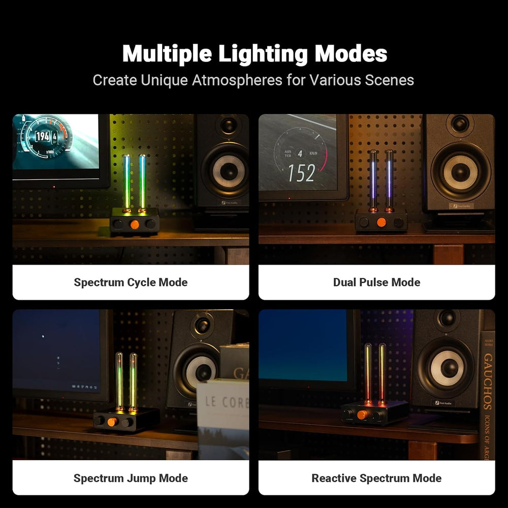 Fosi Audio Music Visualizer, Sound Pickup Spectrum Analyzer, Vintage Tube RGB...