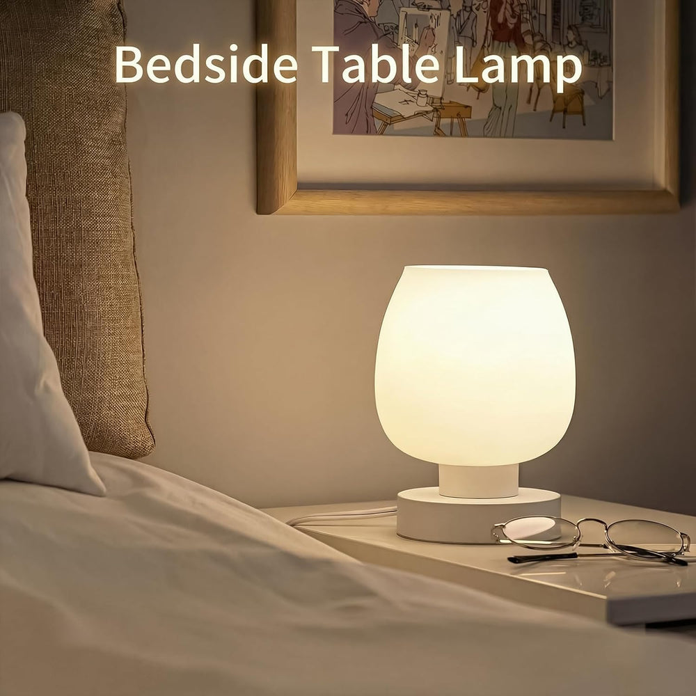 Touch Bedside Table Lamp Set of 2 - Small Modern Table Lamp for Bedroom Livin...