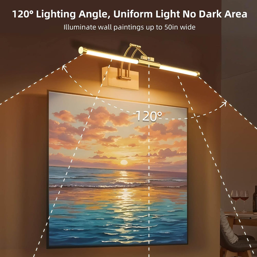 24" Picture Lights for Wall, 8000mAh Rechargeable Wireless Remote