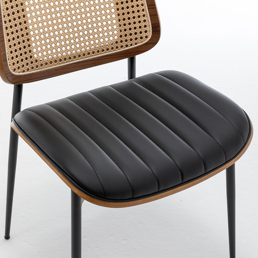 LUNLING Dining Chairs Set of 2 Mid Century Modern Retro Faux Leather Kitchen ...