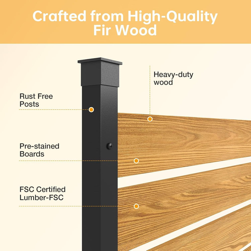 Aoxun 4 Panels Wood Privacy Screen, 41" x 38" No-Dig Air Conditione...