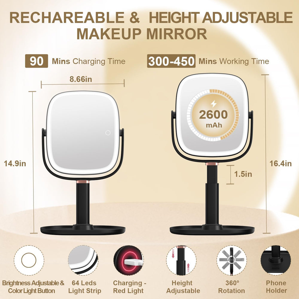 Mocado Makeup Mirror with Lights, 1X/20X Magnifying Mirror with Light