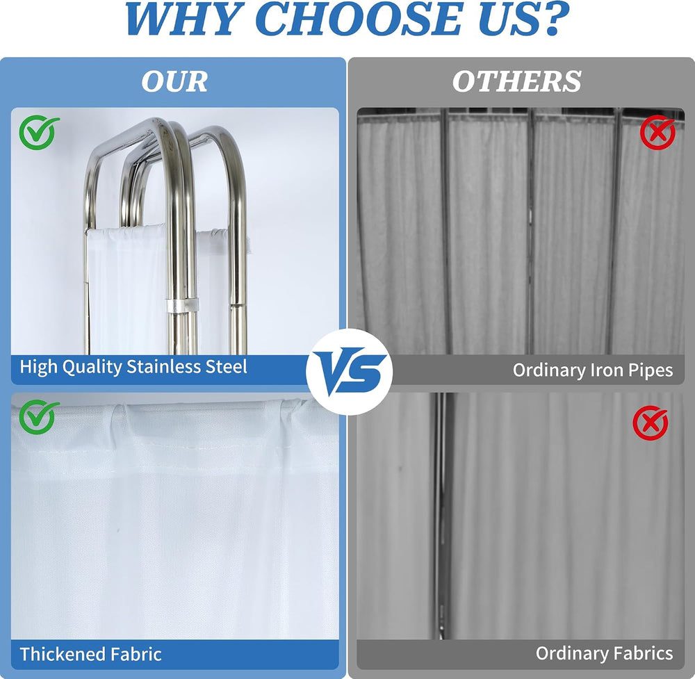 3-Panel Medical Privacy Screen on Wheels, Portable Medical Screen