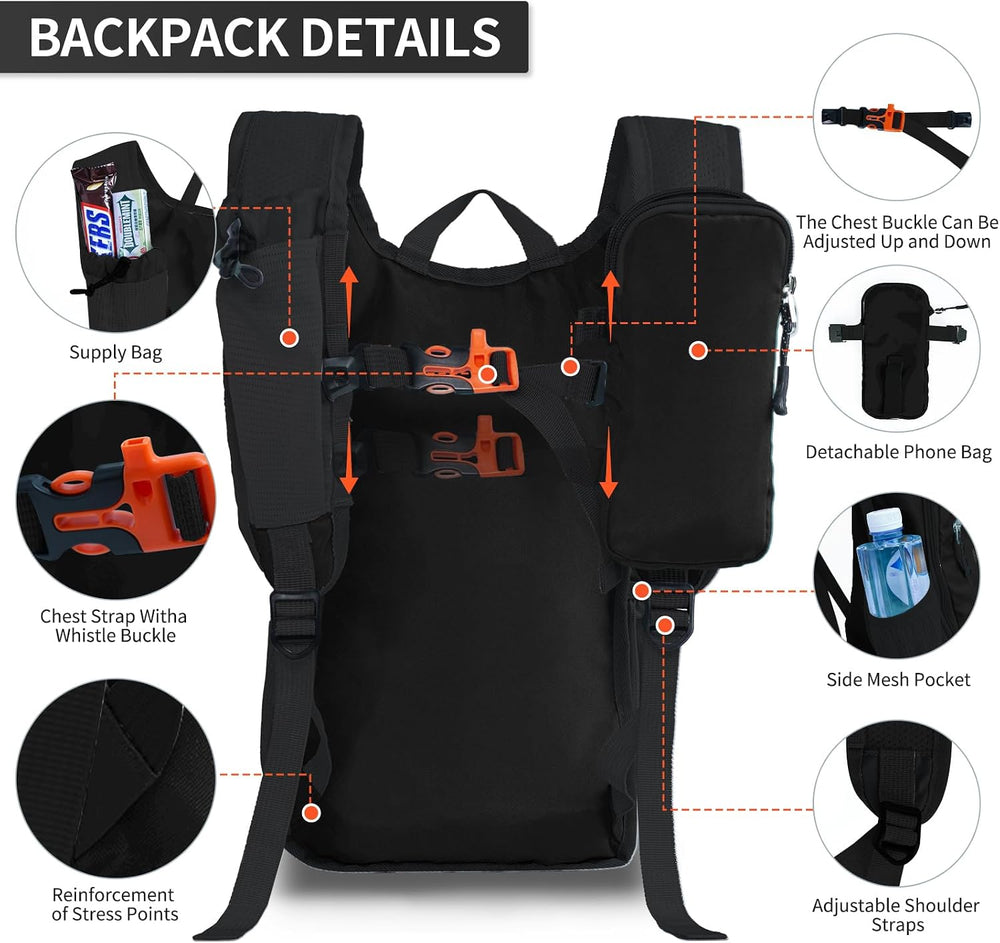 Small Hiking Backpack Packable Lightweight for Women Men