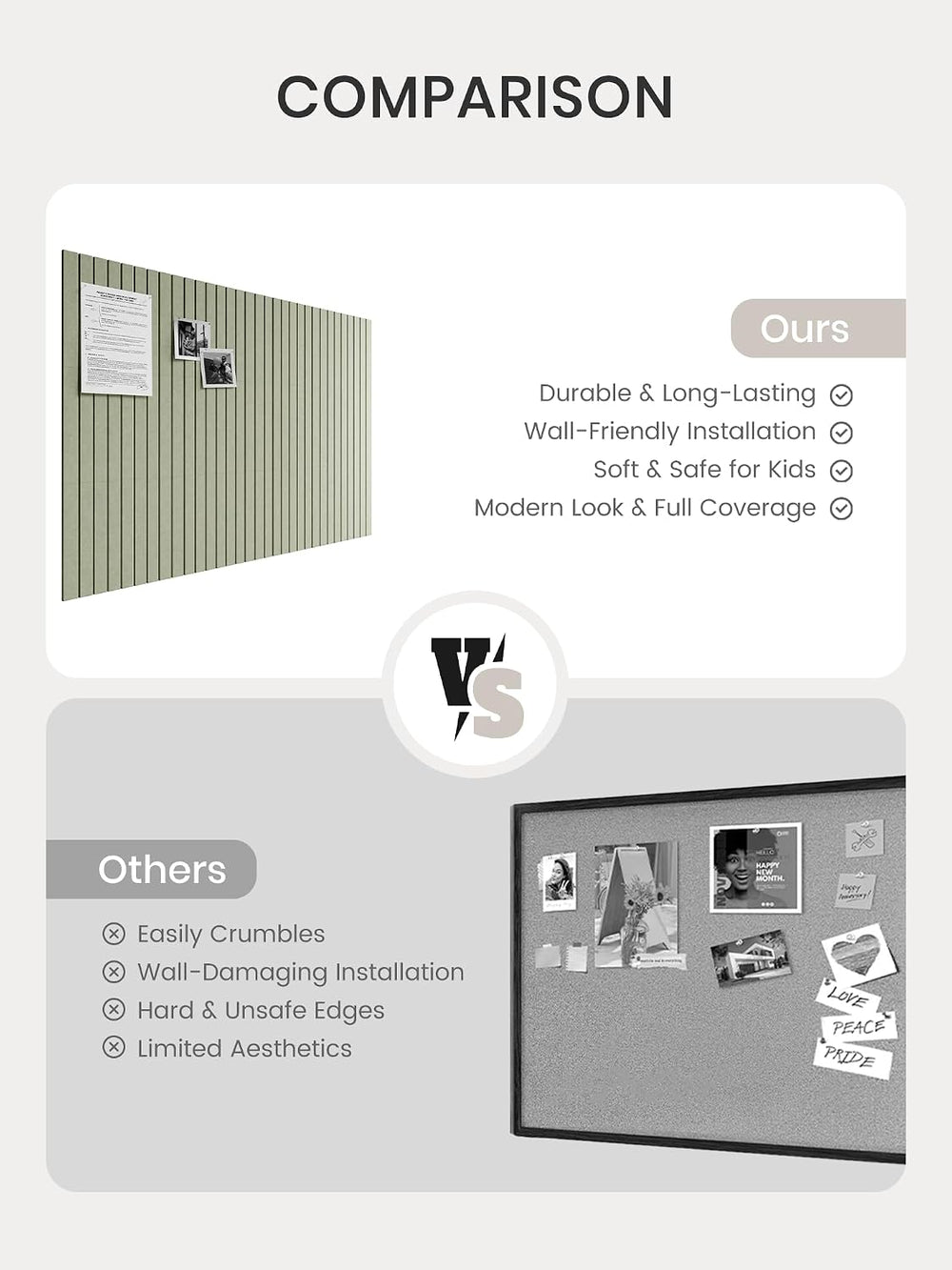 Bumusty Felt Bulletin Board & Cork Board Alternative 48" x 36"