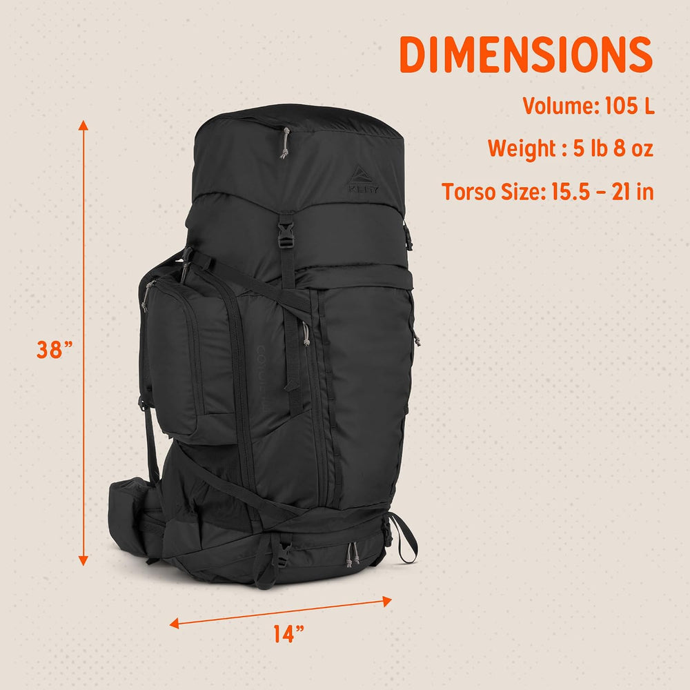Kelty Coyote 60-105 Liter Internal Frame Backpack - Hiking, Backpacking, Trav...