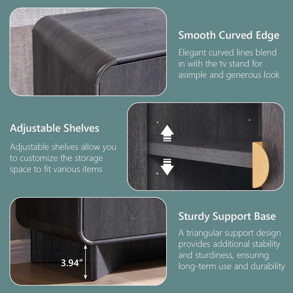 IFGET Modern Buffet Cabinet with Storage, 70" Sideboard Cabinet, Dark Grey