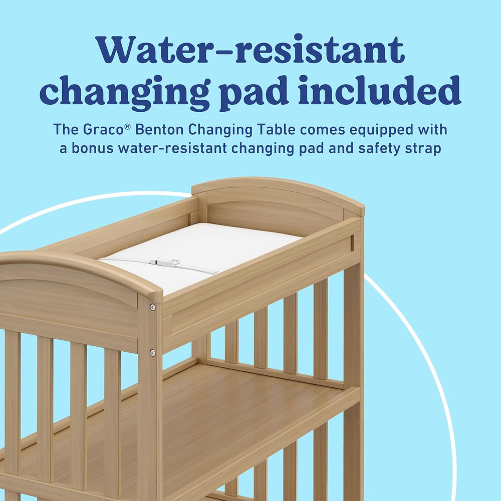 Graco Benton Changing Table with Water-Resistant Changing Pad, Driftwood