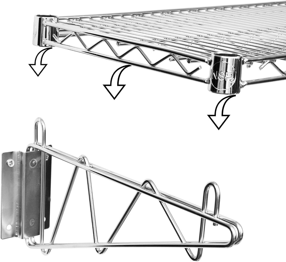 Wall Mount Wire Shelf (Chrome, 14" Deep x 36" Wide)