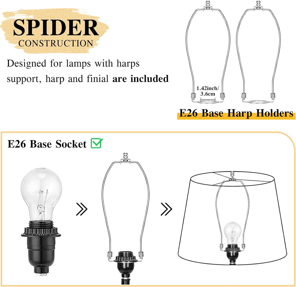 Drum Lamp Shades Set of 2, 12"Top x 16"Bottom x 11"High, Champ...