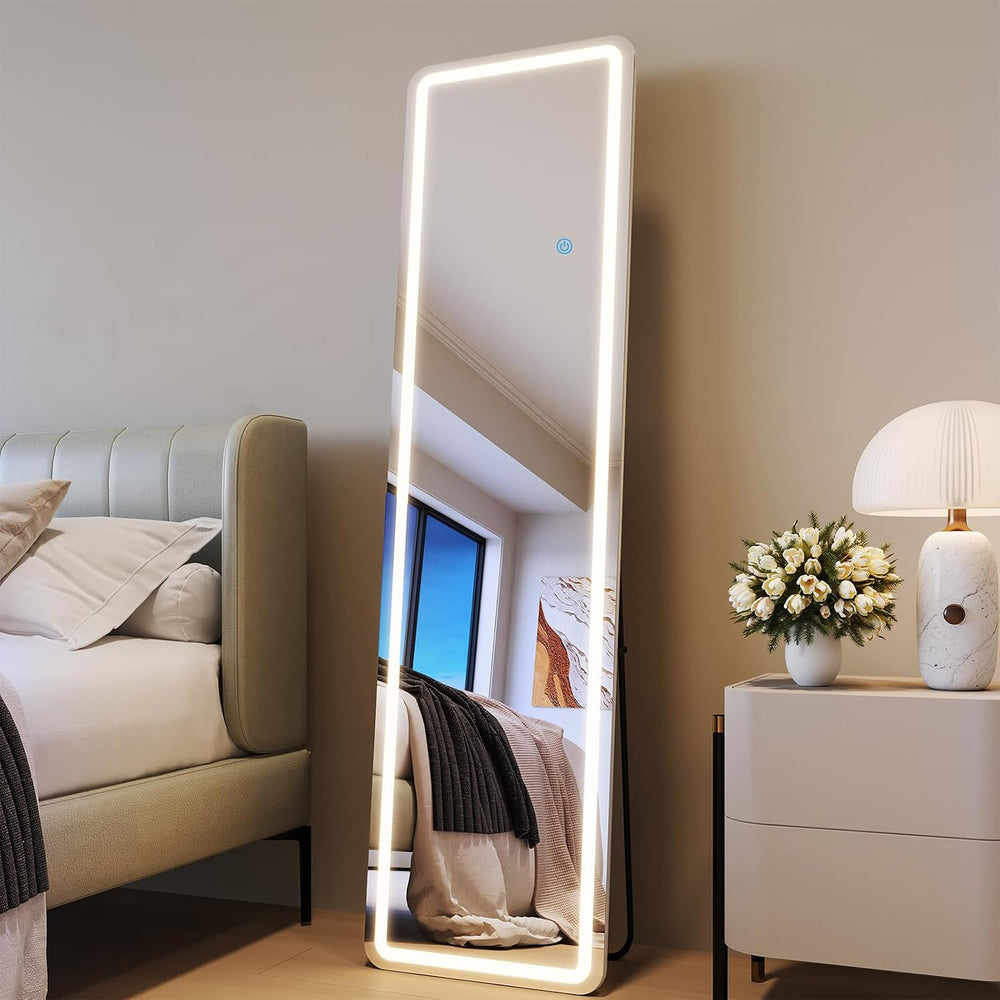 60" x 16" Rectangle Full Length Mirror with Lights for Bedroom