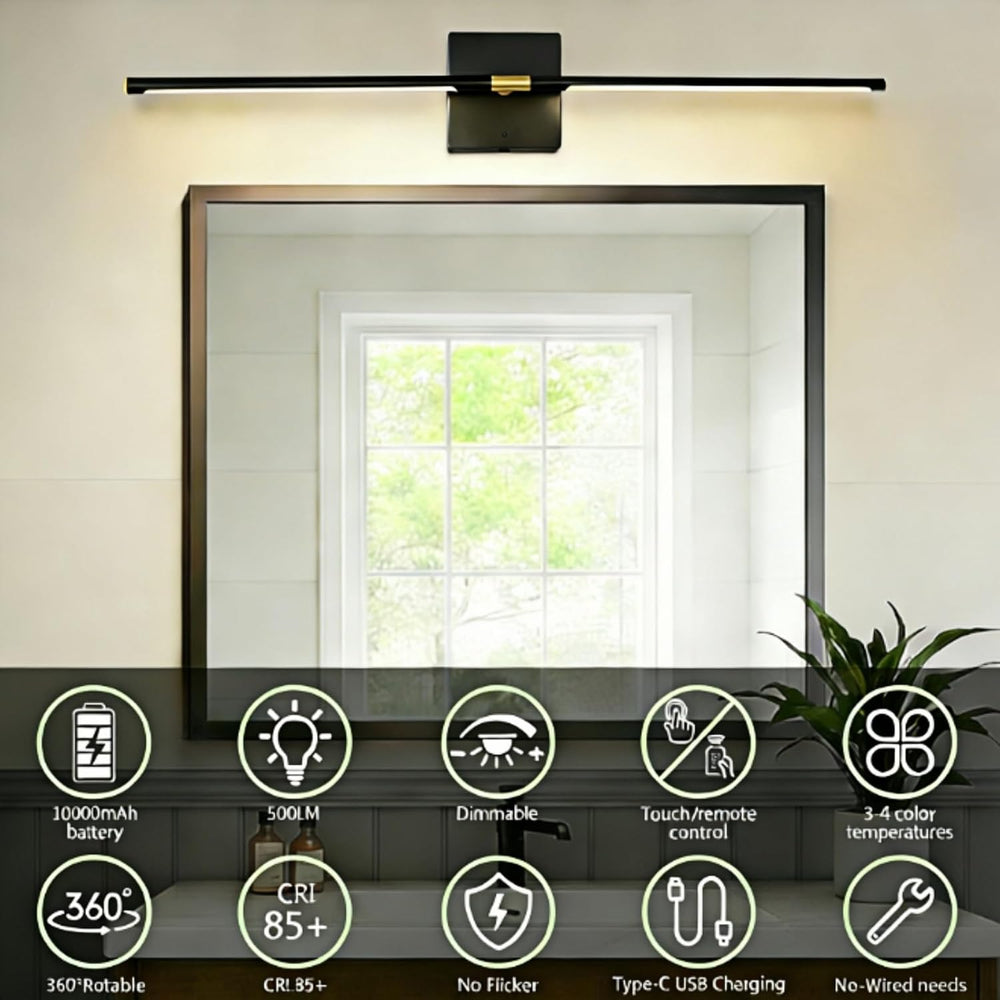 iThird Battery Operated Wall Sconces Set of 2: 10000mAh Rechargeable Wireless...