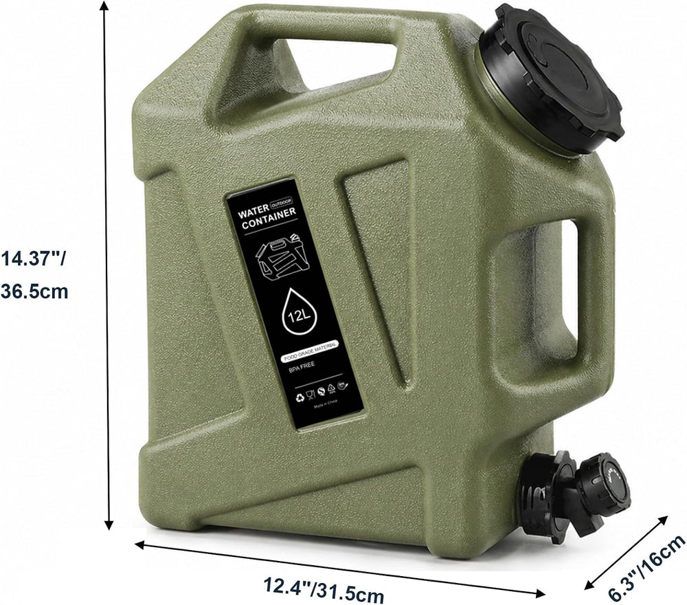 3.2/5 Gallon Water Jug with Spigot, Camping Water Jug, Water Storage Containe...