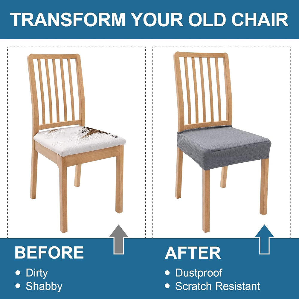 Smiry Waterproof Seat Covers for Dining Room Chairs, Set of 6