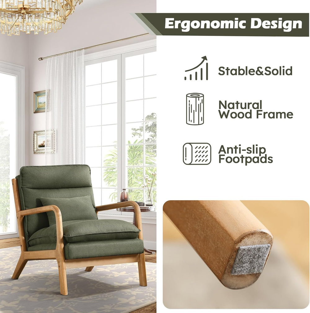 IOMOR Mid Century Modern Accent Chair, Upholstered Lounge Armchair with Plump...