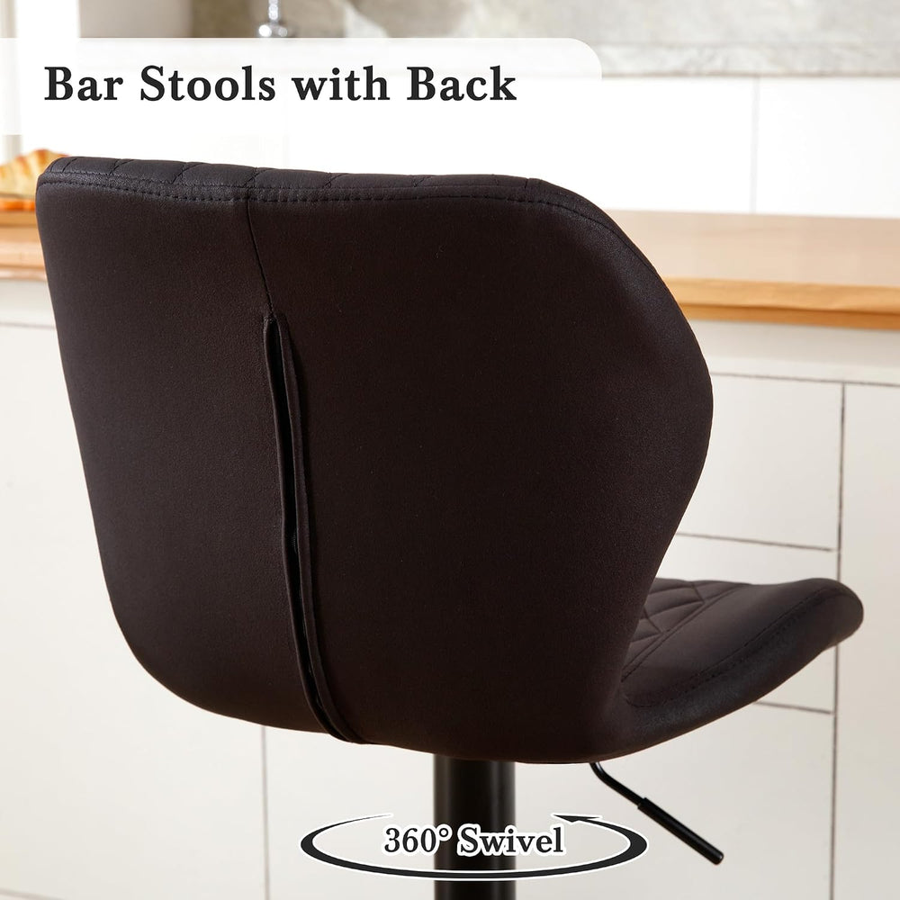 Modern Bar Stools, Swivel Barstools Counter Height with High Backrest, Adjust...