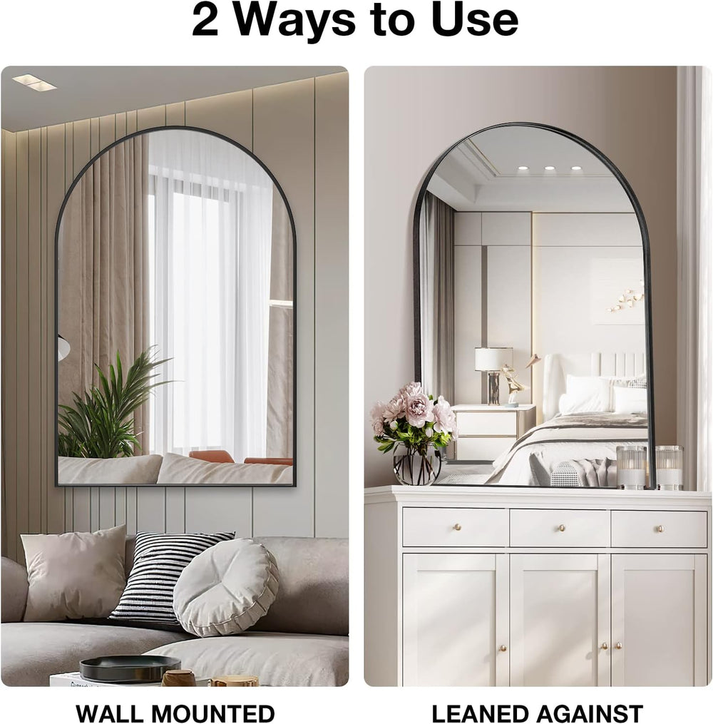 Brightify Arched Mirror, Arched Wall Mirror, 22 x 30 Inch Black Arch Mirror, ...