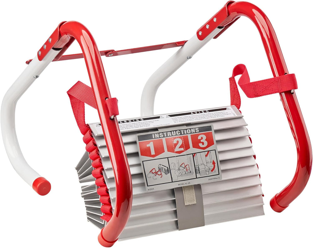 Kidde Fire Escape Ladder, 2-Story Rope Ladder, Extends to 13-Feet, Anti-Slip ...