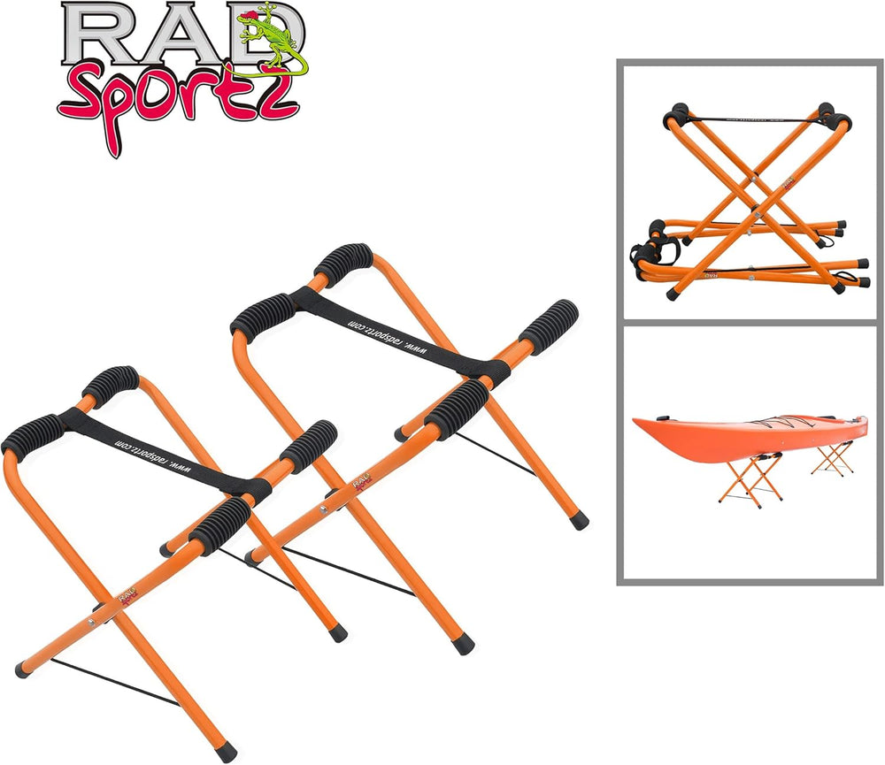 Rad Sportz Kayak Storage Racks, Orange, Set of 2