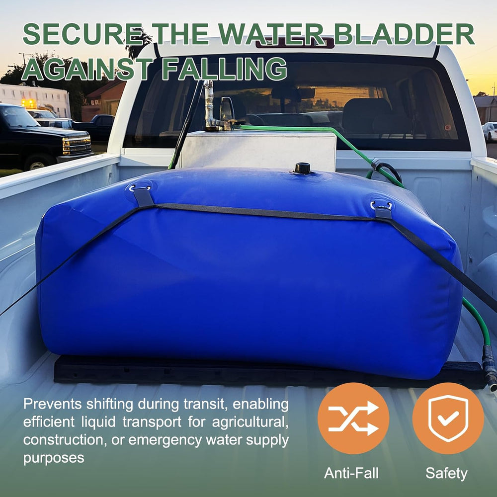 30 Gallon Water Bladder, 1000D PVC Foldable Portable Water Tank, Blue Large C...