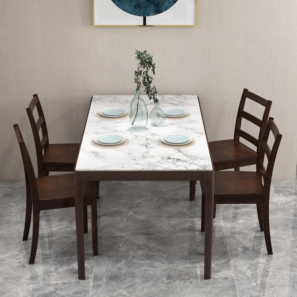 COSTWAY Dining Chairs Set of 4, Mid-Century Modern Wooden Chairs, Brown