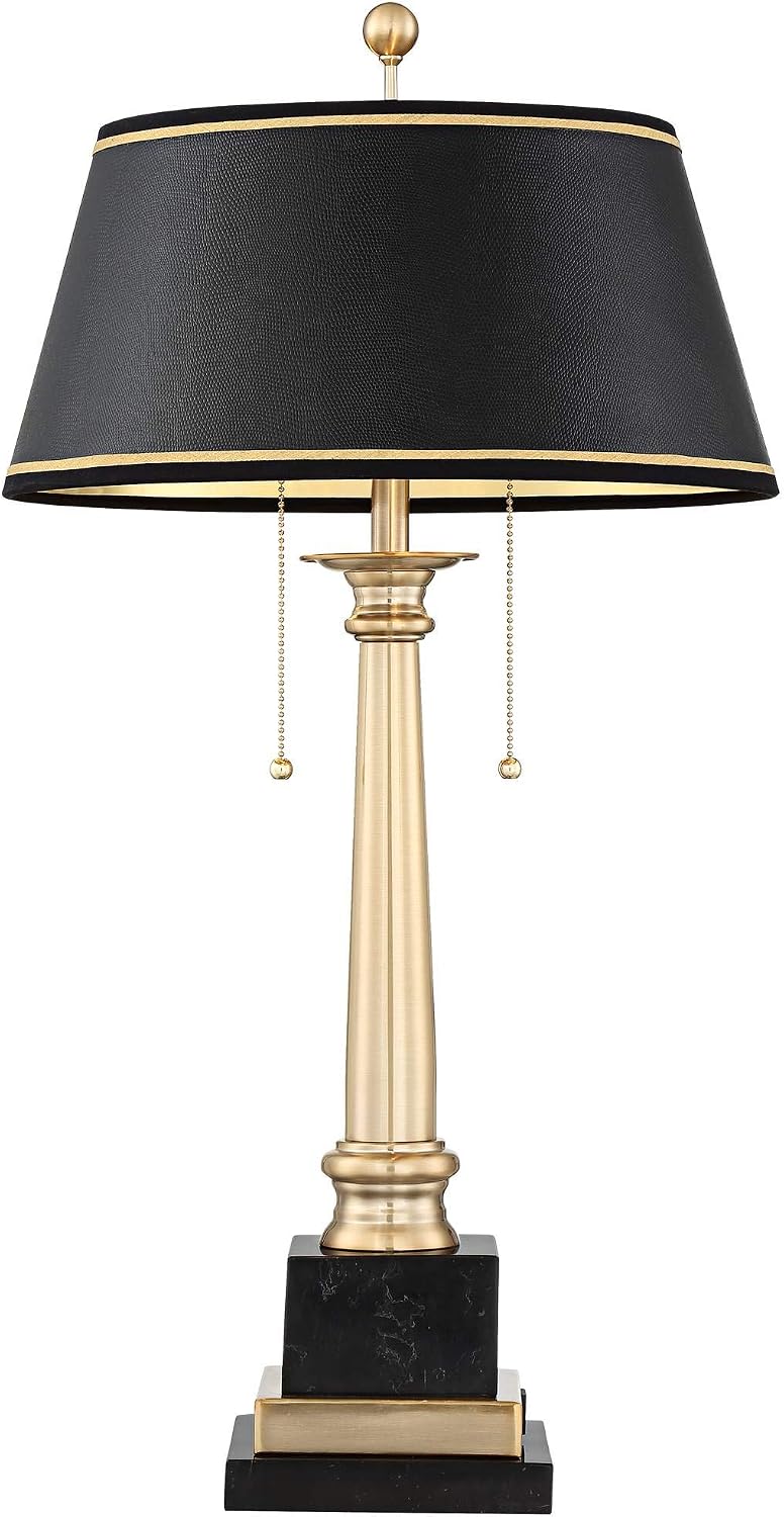 Georgetown 28 1/2" Tall Table Lamp USB Gold Brass Traditional Warm