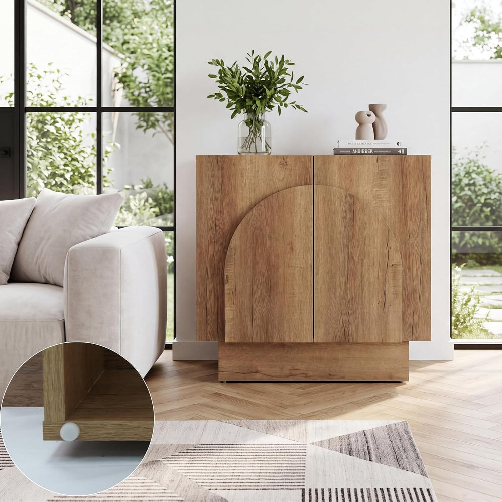Ya-Home Natural Sideboard Buffet Cabinet with Storage, 31.5” Modern Sideboard...