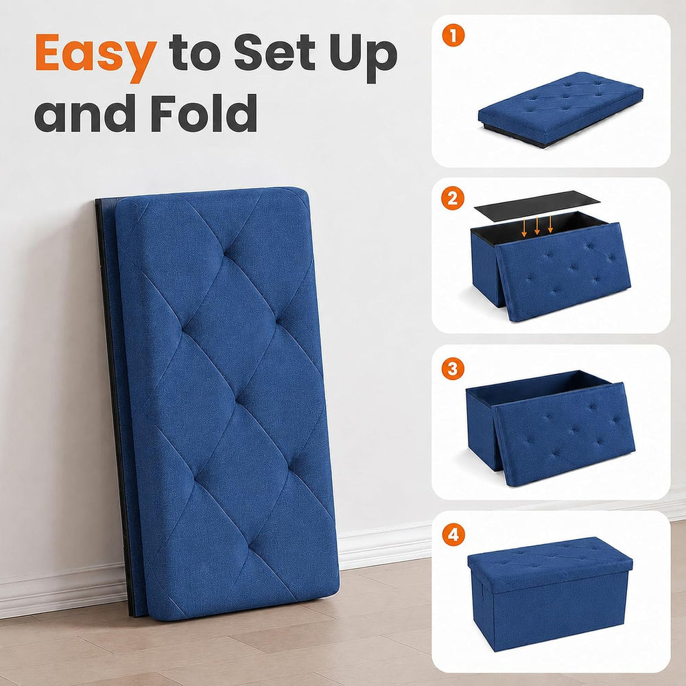 Sweetcrispy 30 Inch Storage Ottoman Bench, Spacious Ottoman with Storage