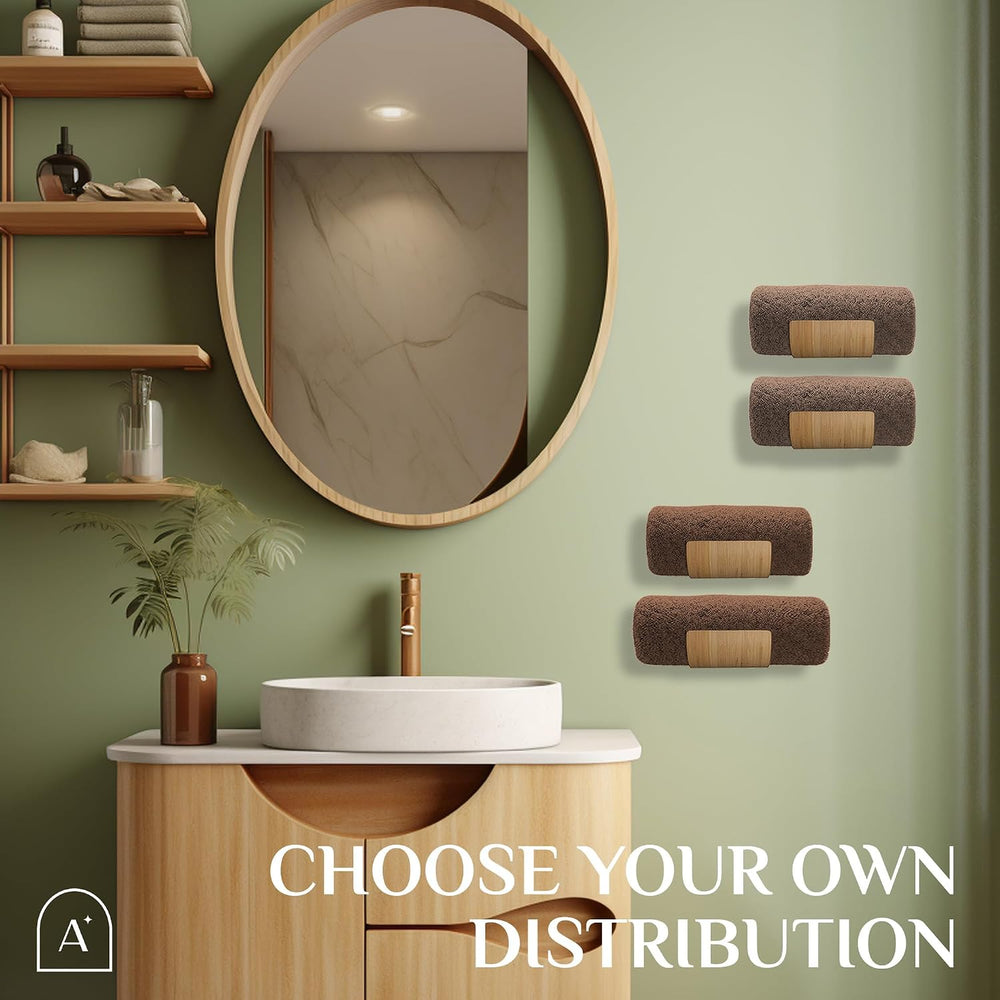 Bamboo Towel Rack by Aura Nest Set of 4 Wood Towel Racks Bamboo Bathroom Acce...