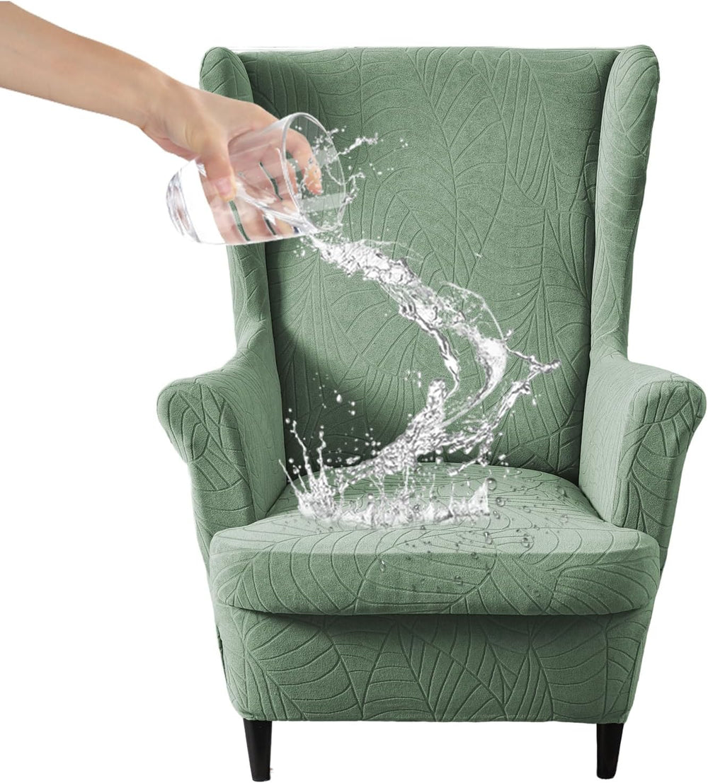 HAOYONG Waterproof Wing Chair Slipcovers Stretch Wingback Chair Covers 4 Piec...