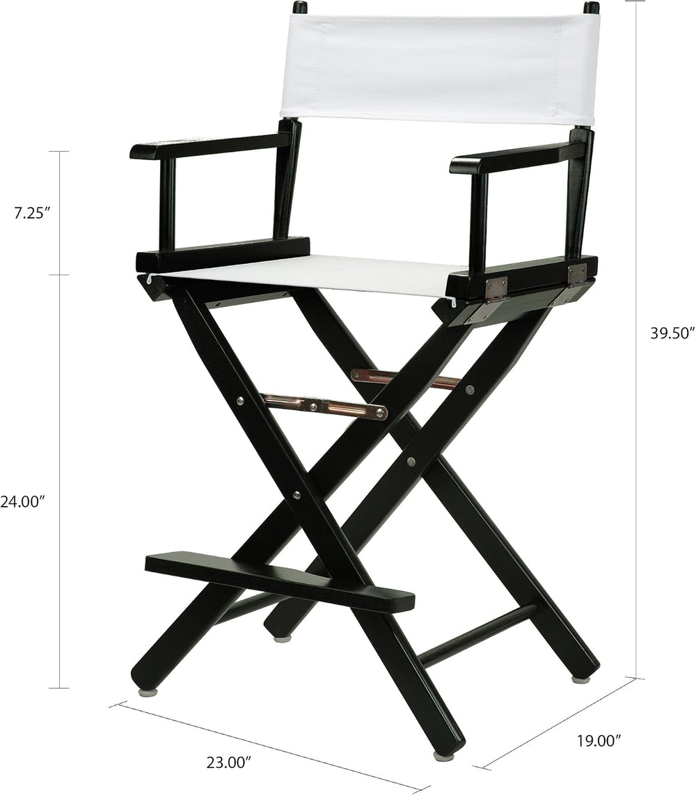 Casual Home 24" Director's Chair Black Frame-with White Canvas, Coun...