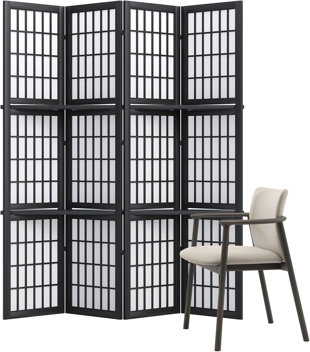 5.6FT Room Divider and Folding Portable Partition Screen, Chinese Japanese Sh...