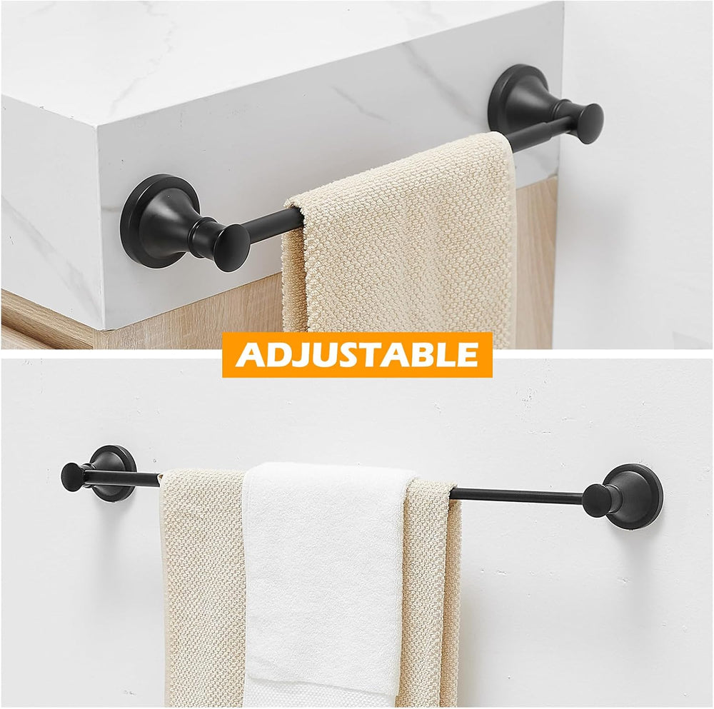 BESy Towel Racks for Bathroom Wall Mounted Bath Towel Bar Matte Black